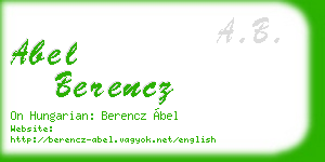 abel berencz business card