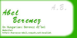 abel berencz business card